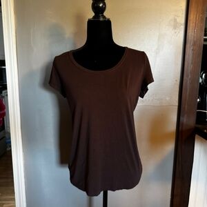 Attention Dark Brown Short Sleeve Tee